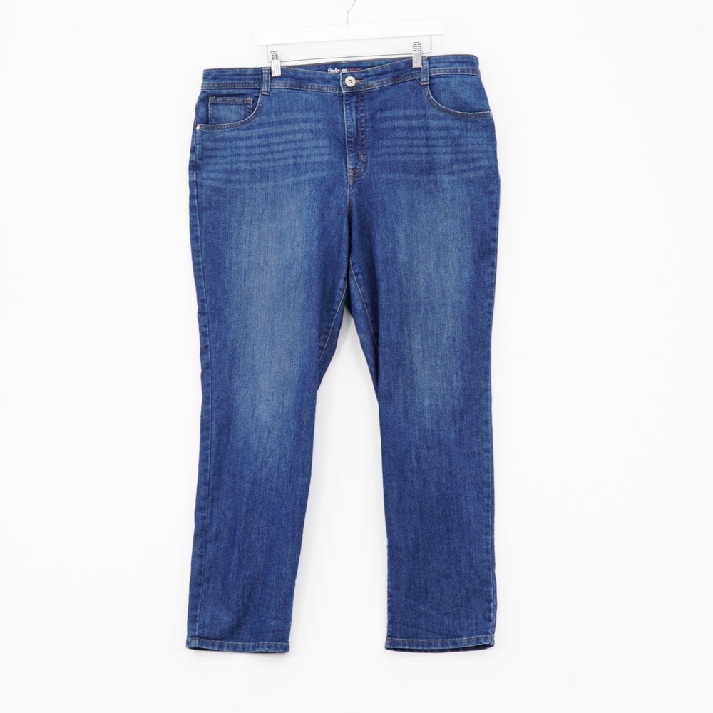 Style & Co Denim Slim Leg Women's Blue Jeans -20W 42 / 31.5- High Rise Cotton